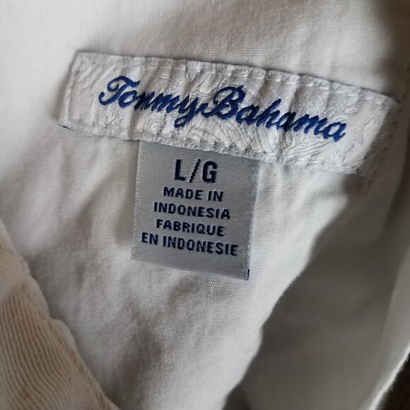 Tommy Bahama Linen Shorts Adult Large Beige Tweed Beach Summer Elastic Waist 9" - Picture 11 of 12